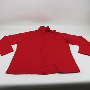 Rafaella Womens Mock Neck‎ Sweater Long Sleeve  Cable Knit Front XL Red